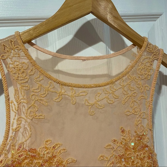 Beaded Mesh peach color top🌷 - Picture 3 of 16